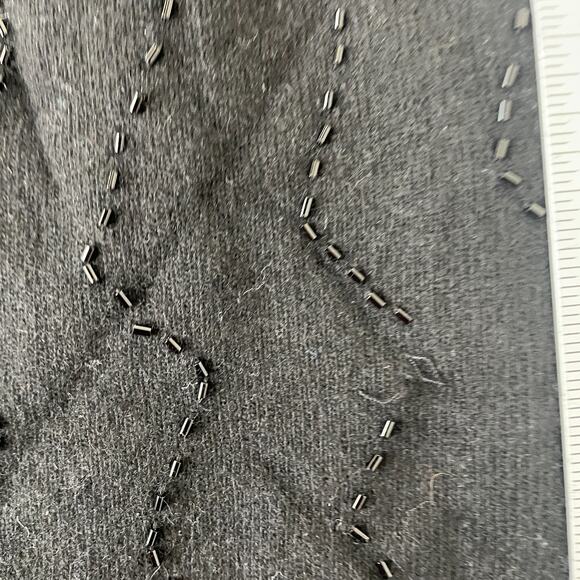 Y2K Banana Republic Sweater Tank Women M Black Beaded Wool Angora Blend - Picture 2 of 7